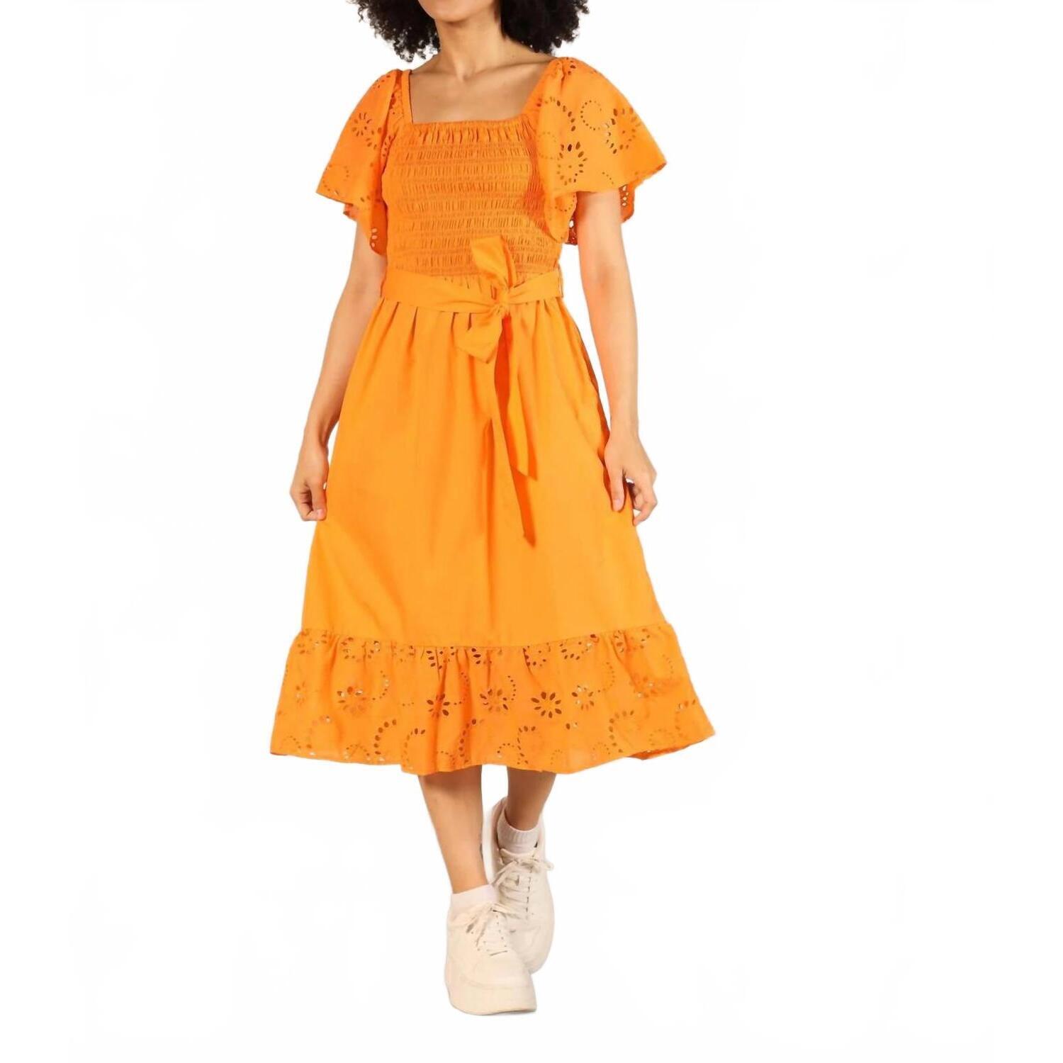 New Maude Vivante Kylie Dress In Tangerine Solid